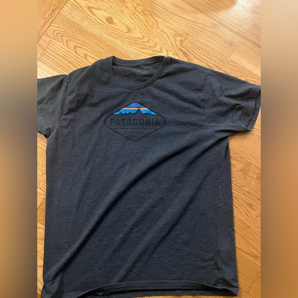 Patagonia Other - Patagonia Ventura CA Aqua Blue Short Sleeve Logo Shirt Men Size XXL  Slim Fit